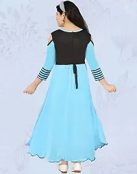 Stylish Girls Maxi Full Length Casual Dress Light Blue-thumb1