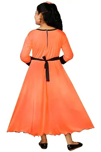 Stylish Girls Maxi/Full Length Party Dress Orange-thumb3