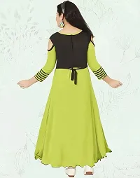 Stylish Girls Maxi Full Length Party Dress Light Green-thumb1