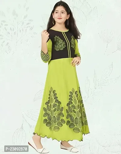 Stylish Girls Maxi Full Length Party Dress Light Green-thumb3