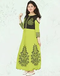Stylish Girls Maxi Full Length Party Dress Light Green-thumb3