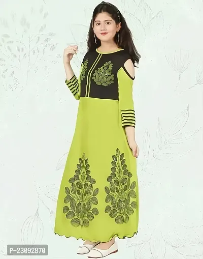 Stylish Girls Maxi Full Length Party Dress Light Green-thumb4