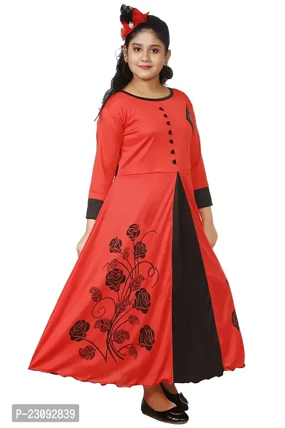 Stylish Girls Maxi Full Length Party Dress Red-thumb3