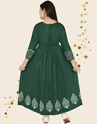 Stylish Girls Maxi Full Length Party Dress Dark Green-thumb1