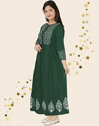 Stylish Girls Maxi Full Length Party Dress Dark Green-thumb2