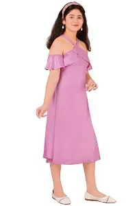 Girls Calf Length Casual Dress Pink-thumb3