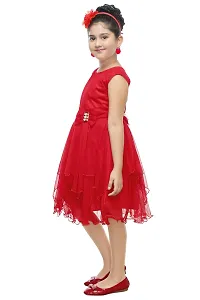 Girls Midi/Knee Length Casual Dress Red-thumb1