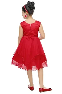 Girls Midi/Knee Length Casual Dress Red-thumb3