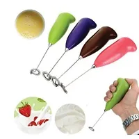 Pratigrham Milk Frother Handheld Electric Matcha Whisk, Handheld Milk Frother Electric Stirrer and Handheld Coffee Frother Mini Blender,Hand Frother Drink Mixer,Frappe Maker (wall henging stand multi)-thumb2