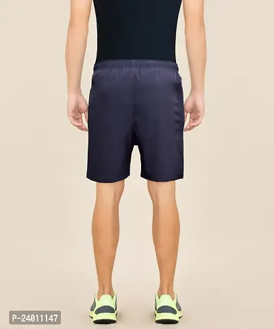 Stylish Blue Cotton Solid Regular Shorts For Men