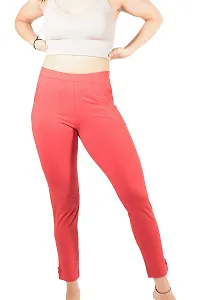 CURVY FIT |Red Smoke Pants|Kurti Pants|Cigarette Pants|Cotton Pants|Cotton Formal Pants| Casual Pants|Cotton Trousers (Size-XL)-thumb1