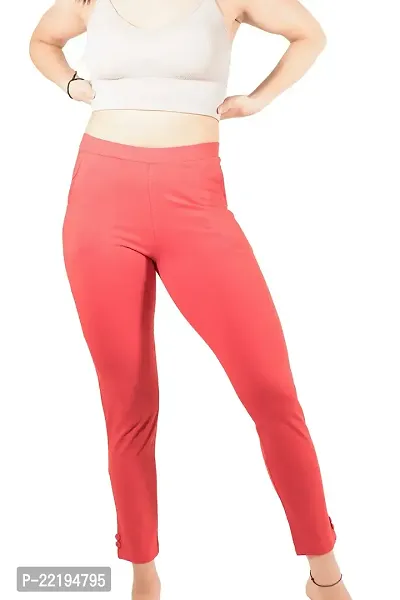 CURVY FIT |Red Smoke Pants|Kurti Pants|Cigarette Pants|Cotton Pants|Cotton Formal Pants| Casual Pants|Cotton Trousers (Size-XL)-thumb2