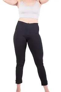 CURVY FIT |Black Smoke Pants|Kurti Pants|Cigarette Pants|Cotton Pants|Cotton Formal Pants| Casual Pants|Cotton Trousers (Size-XL)-thumb1