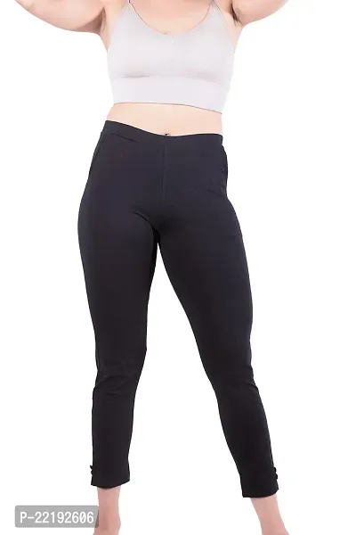 CURVY FIT |Black Smoke Pants|Kurti Pants|Cigarette Pants|Cotton Pants|Cotton Formal Pants| Casual Pants|Cotton Trousers (Size-XL)-thumb2