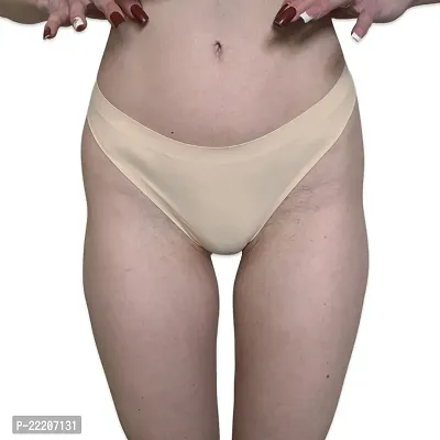 Buy REPUBLIC OF CURVES Beige Seamless Thongs No Show Panty, Gym Panty, Seamless  Women Panty, Women Thongs Panty
