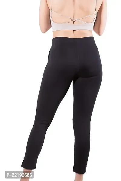 CURVY FIT |Black Smoke Pants|Kurti Pants|Cigarette Pants|Cotton Pants|Cotton Formal Pants| Casual Pants|Cotton Trousers (Size-XL)-thumb3