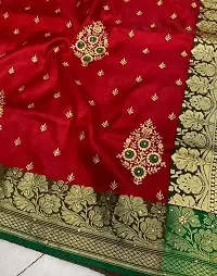 Elegant Banarasi Silk Zari Woven Saree with Blouse piece-thumb1