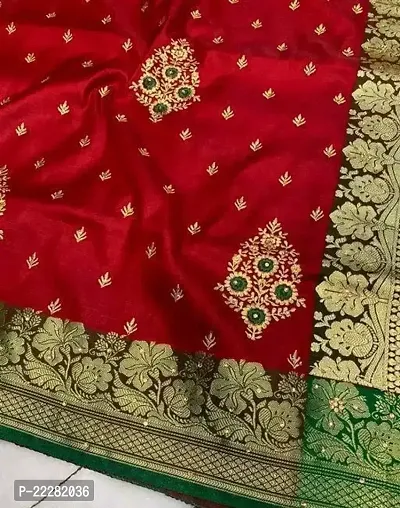 Elegant Banarasi Silk Zari Woven Saree with Blouse piece-thumb2