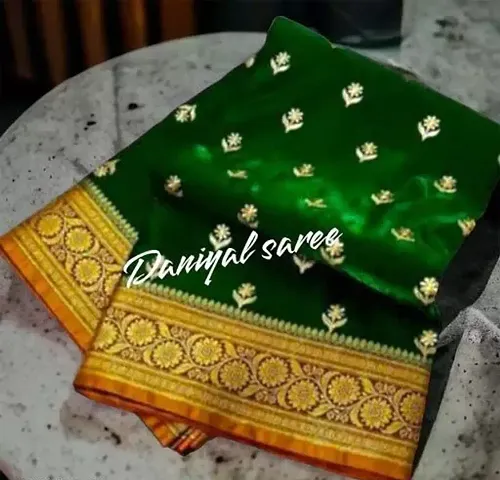 Elegant Banarasi Silk Embroidered Saree with Blouse piece