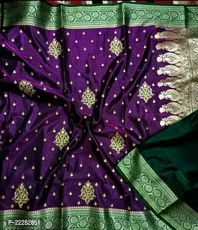 Elegant Banarasi Silk Zari Embroidered Saree with Blouse piece