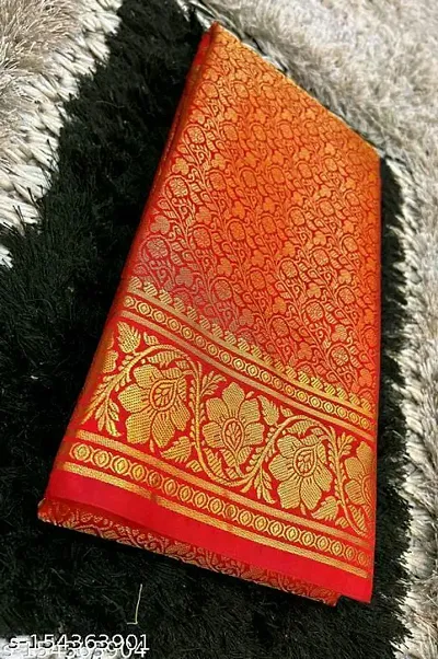 Elegant Brocade Zari Woven Saree with Blouse piece