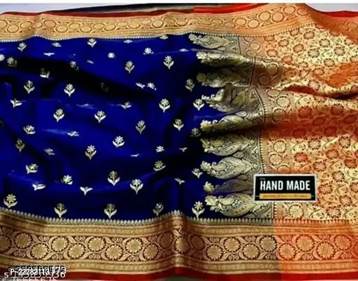 Elegant Banarasi Silk Embroidered Saree with Blouse piece