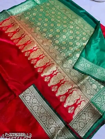 Elegant Kanjeevaram Silk  Zari Woven Saree with Blouse piece