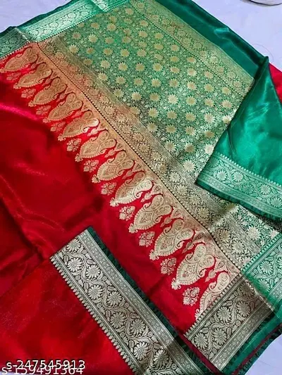 Elegant Kanjeevaram Silk Zari Woven Saree with Blouse piece