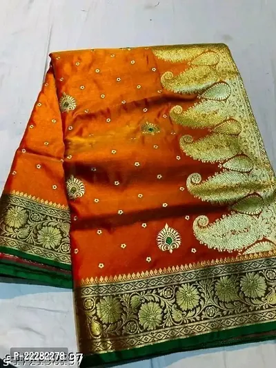 Elegant Banarasi Silk  Zari Woven Saree with Blouse piece