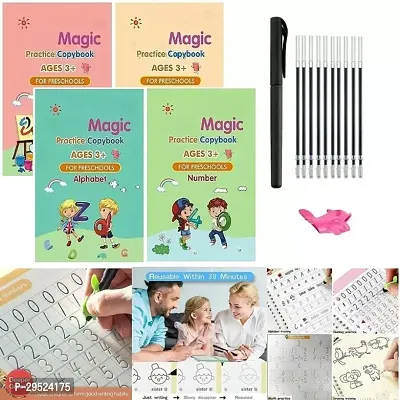 Ali- Kids Sank Magic Reusable Tracing Book Pack of (4 BOOK + 1 PEN + 10 REFILL) pack of 1-thumb0