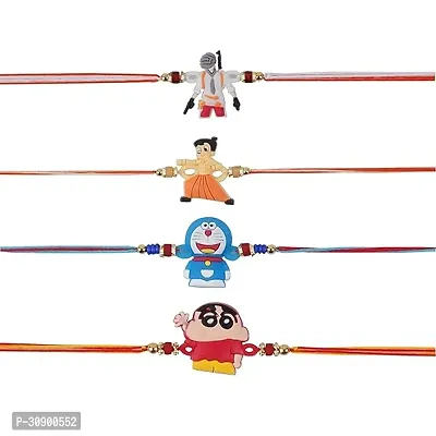 Stylish Multicoloured Rakhi For Brother Pack Of 4