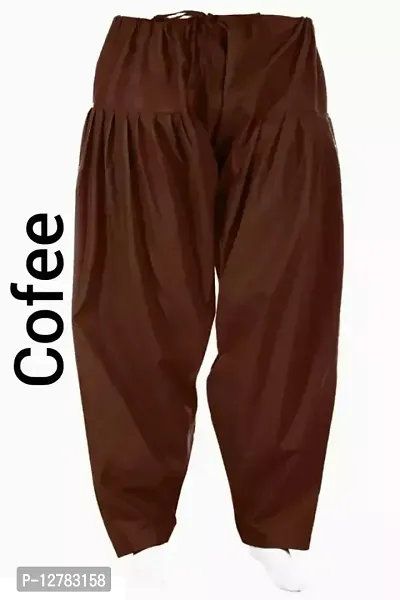 Fabulous Coffee Cotton Solid Salwars For Women