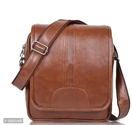Stylish Brown Leather Messenger Bag
