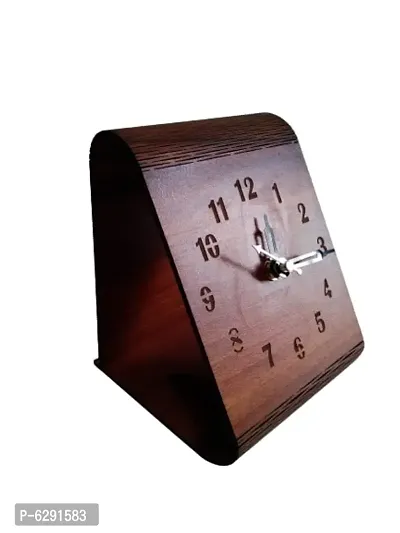 Wooden Table Clock | Antique Table Clocks for Bedroom | Office Table Clock for Study Table | Small Watch for Table | Clocks for Study Table Stylish | Handmade Smart Clock (Asian)