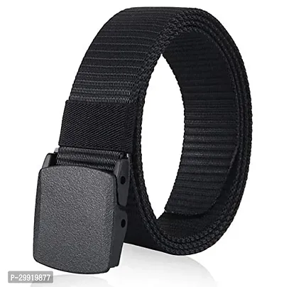 Men's Nylon Fabric Belt for Men, Plastic Flap Buckle, fits on upto 40 inches waist size-thumb0