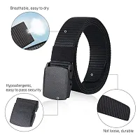 Men's Nylon Fabric Belt for Men, Plastic Flap Buckle, fits on upto 40 inches waist size-thumb2