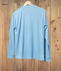 Stylish Blue Polyester Printed Long Sleeves Tees For Men-thumb1