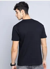 Stylish Black Polyester Printed Short Sleeves Tees For Men-thumb1