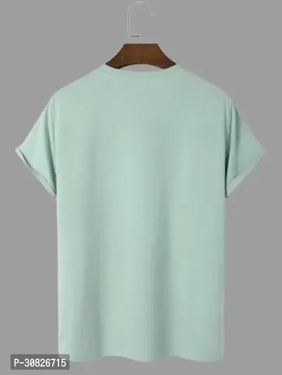 Stylish Turquoise Polyester Printed Short Sleeves Tees For Men-thumb2