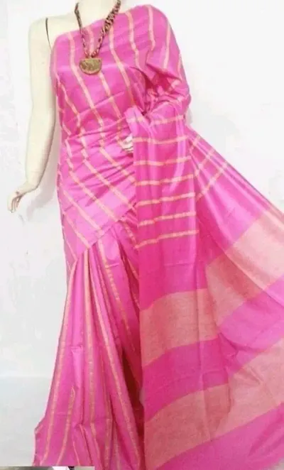 Silk Checked Sarees with Blouse piece