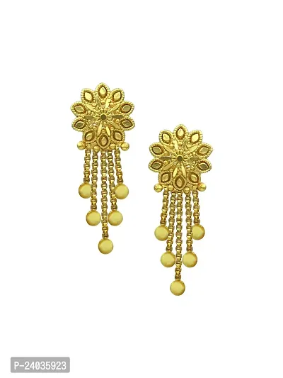 Traditional Beige Metal  Drop Earrings Earrings For Women-thumb0