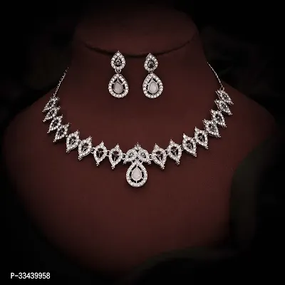 Silver Plated Jewellery Set With Matching Earring For Women And Girls-thumb2