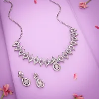 Silver Plated Jewellery Set With Matching Earring For Women And Girls-thumb4