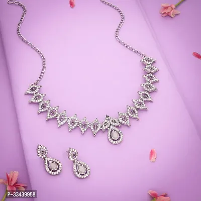 Silver Plated Jewellery Set With Matching Earring For Women And Girls-thumb5