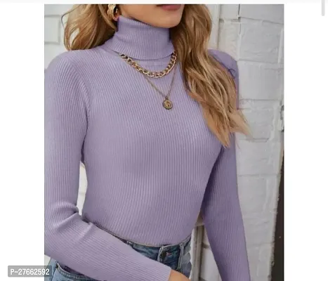 Fancy Purple Lycra Solid Top For Women