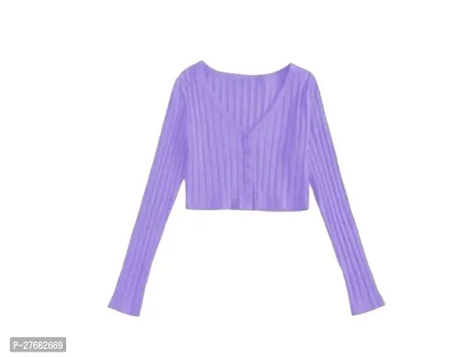 Fancy Purple Lycra Solid Top For Women-thumb0