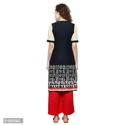 JAIPUR ATTIRE Women's Cotton Straight Kurti (JA1304-XL, X-Large, Black)-thumb4