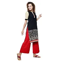 JAIPUR ATTIRE Women's Cotton Straight Kurti (JA1304-XL, X-Large, Black)-thumb2