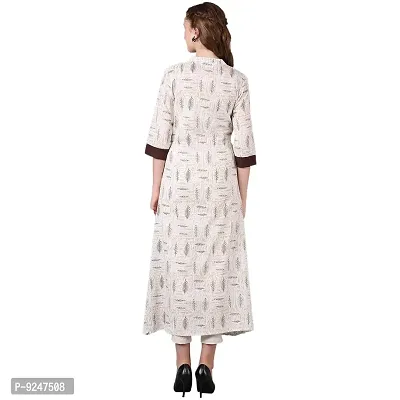 JAIPUR ATTIRE Cream Printed Cotton Kurti-thumb3