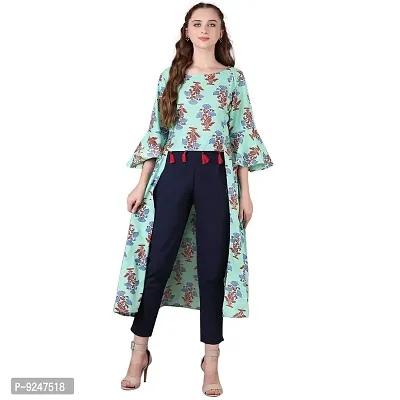 Buy Jaipur Attire Green Printed Cotton Kurti Online In India At